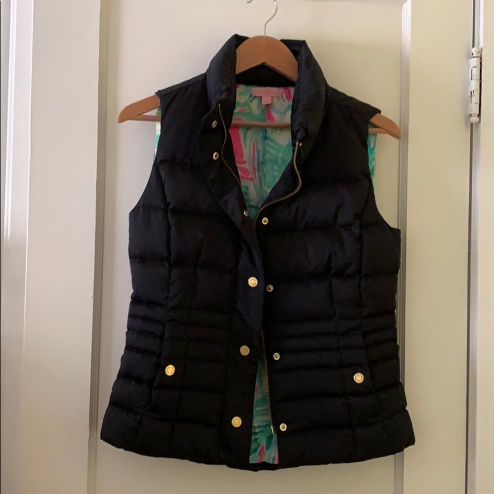 Lilly Pulitzer Black Vest Small - worn 3 times!